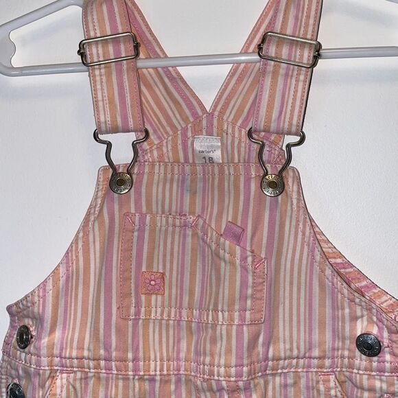Y2K Carters Pastel Pinstripe Overalls - Picture 3 of 6